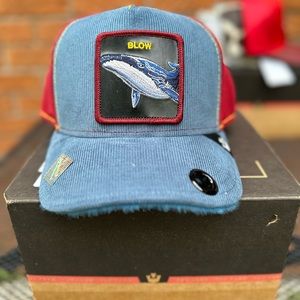 Goorin Bros The Farm Animal Trucker BLOW HOLE  Whale Ocean Friday Drop Hat NEW